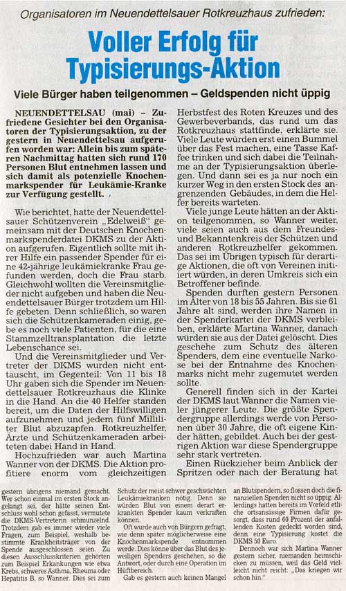 Fr�nkische Landeszeitung am 11.10.2004