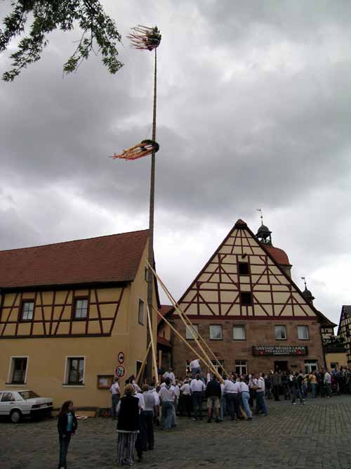Am Marktplatz - Der K�rwa-Baum steht